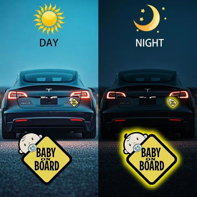 Baby on Board Stickers Reflective Waterproof Sunscreen Baby Safety Warning Signs Decorative Accessories 2026
