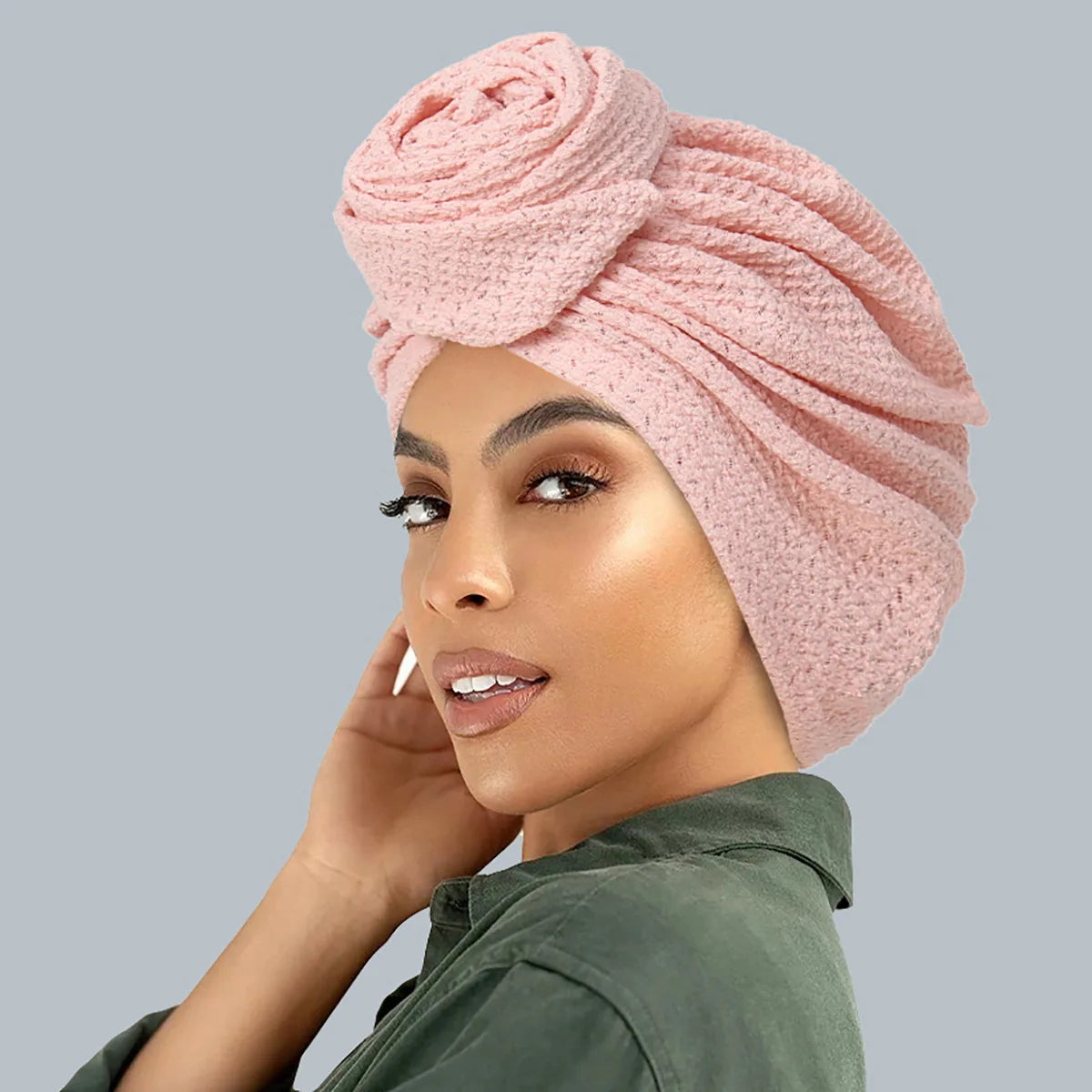 New Women Velvet Turban Hat Muslim Twist Solid Color Hijab Chemo Cap Head Wrap Headscarf Beanies Bonnet Headscarf Turbante Mujer
