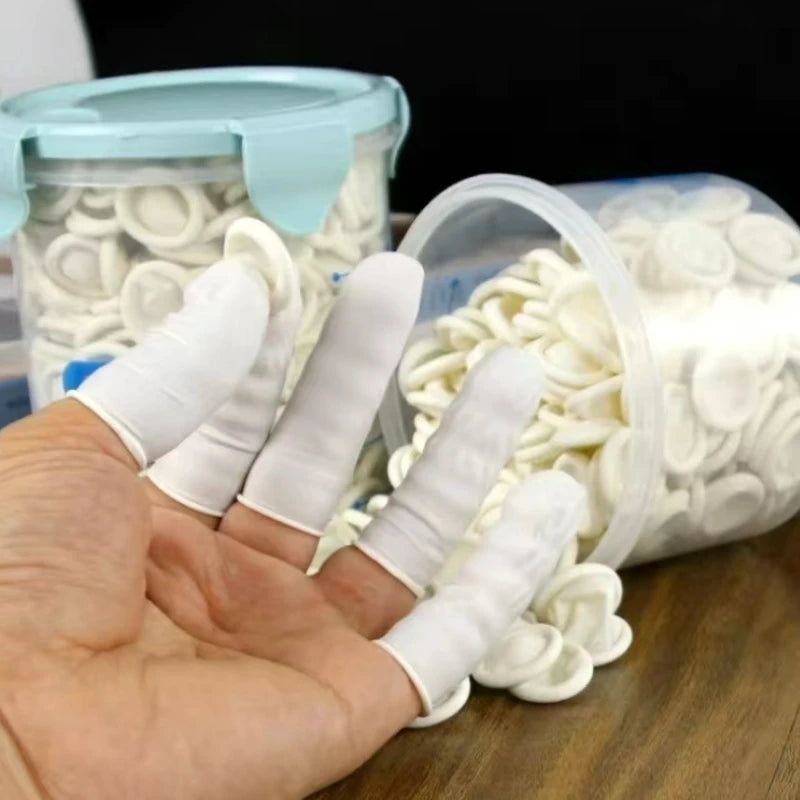 White Disposable Finger Cots Gloves Dust-proof Anti Slip Multi-purpose Durable Finger Cots Fingertip Cleaning Tools