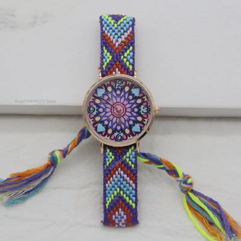 2025 New Ladies Knitted Style Watch Ladies Exquisite Disc Watches Bohemian Style Watch Birthday Gift  Reloj Mujer