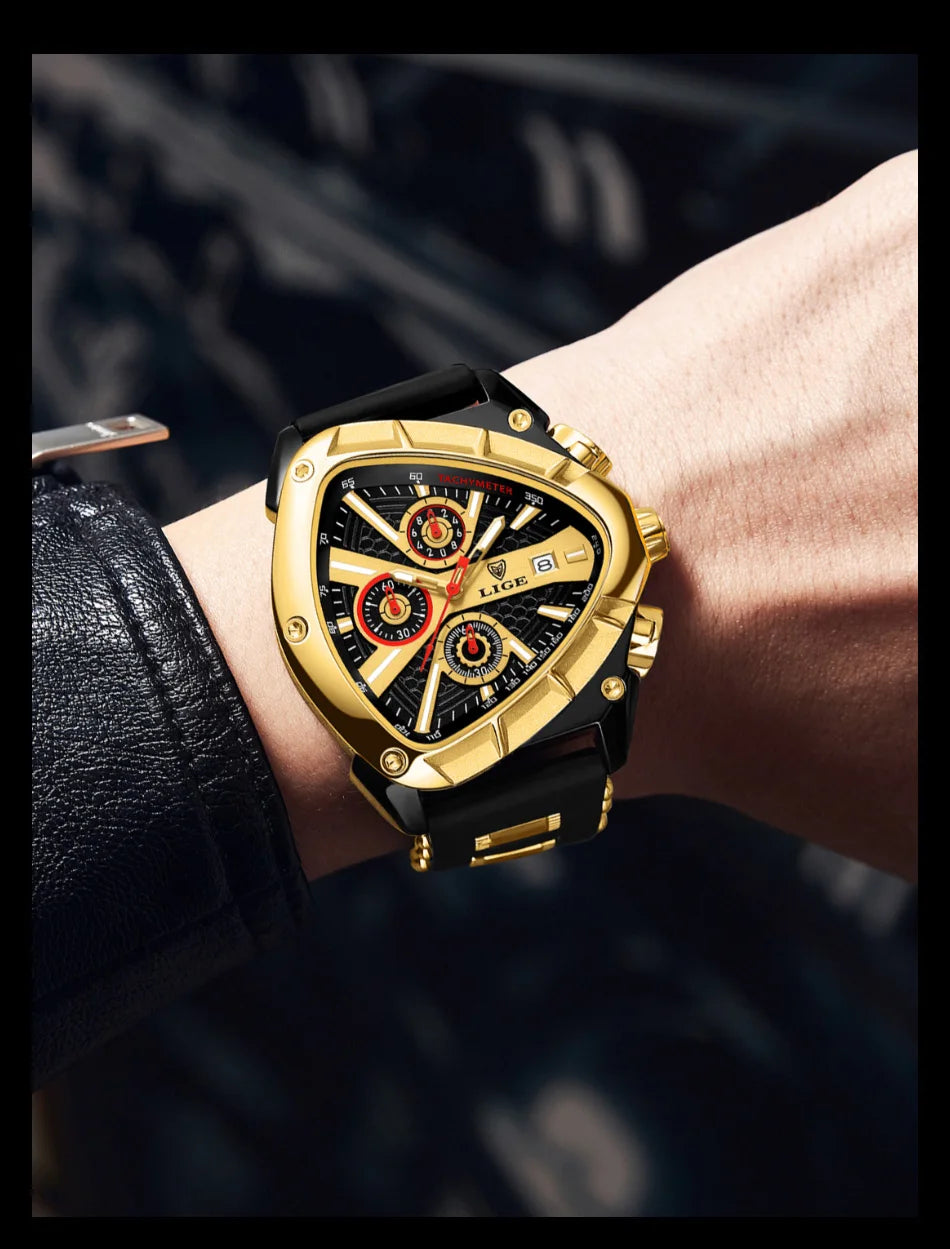 LIGE Watch for Men Chronograph Casual Fashion Sport Military Silicagel Wristwatches Man Watch Waterproof Date Clock Reloj Hombre