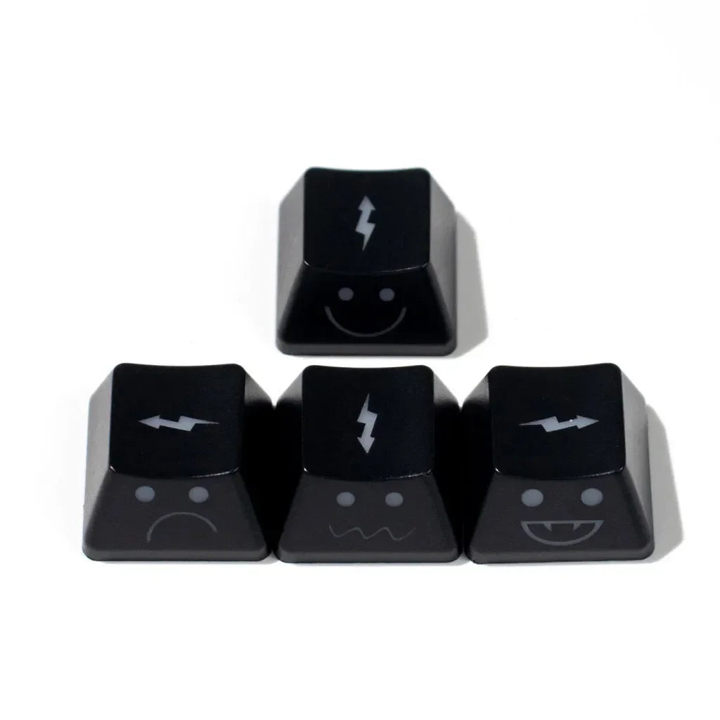 New Cute Emo Keycap Set WASD Arrow Broadside Lighting Key Cap for Mechanical Keyboard Compatible with MX Switch keyboard keycaps
