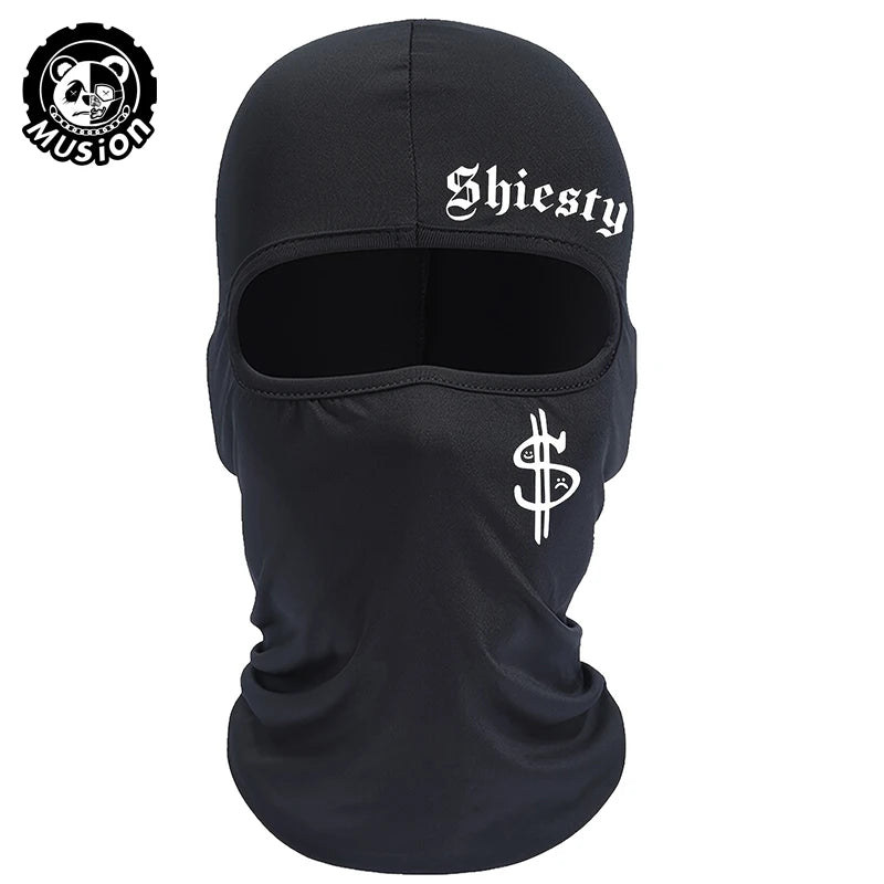 Musion Balaclava Fashion Printed Motorcycle Breathable Mask, Windproof and Sunscreen Full Face Mask Breathable Mesh Air Cushion