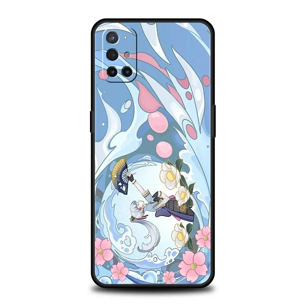 Genshin Impact Cartoon Logo Phone Case For OnePlus 10 9 Pro 9T 10R 9R 9RT 8T 8 7 6T 7T Nord 2T CE 2 5G N200 N10 N100 Black Cover