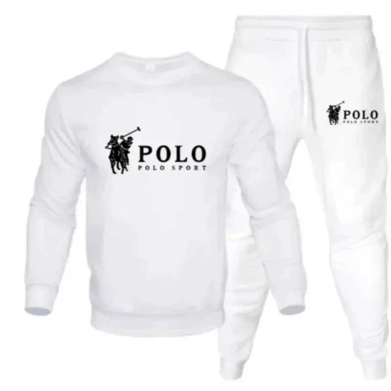 Men's autumn and winter sets of round-neck sweatshirts and jogging pants, autumn and winter fashion, outdoor fitness and casual