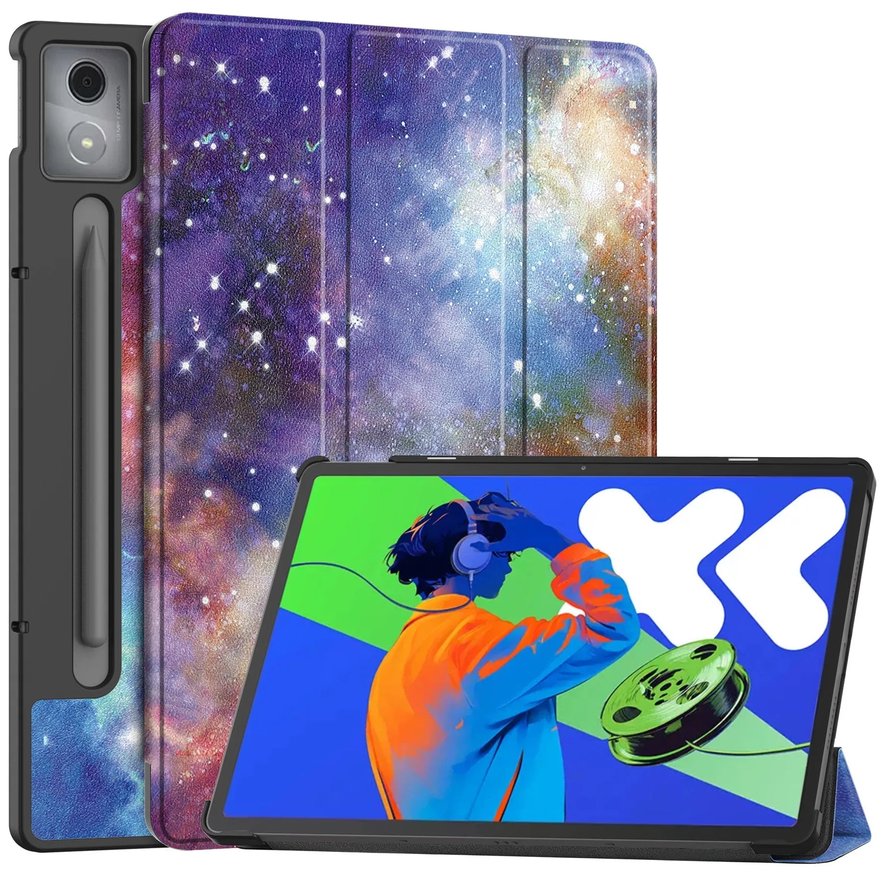 For Lenovo Xiaoxin Pad Pro 12.7 2025 Case Tri-Folding PU Leather Stand Tablet Cover for Xiaoxin Pad Pro 12.7 Inch 2025 TB-375FC