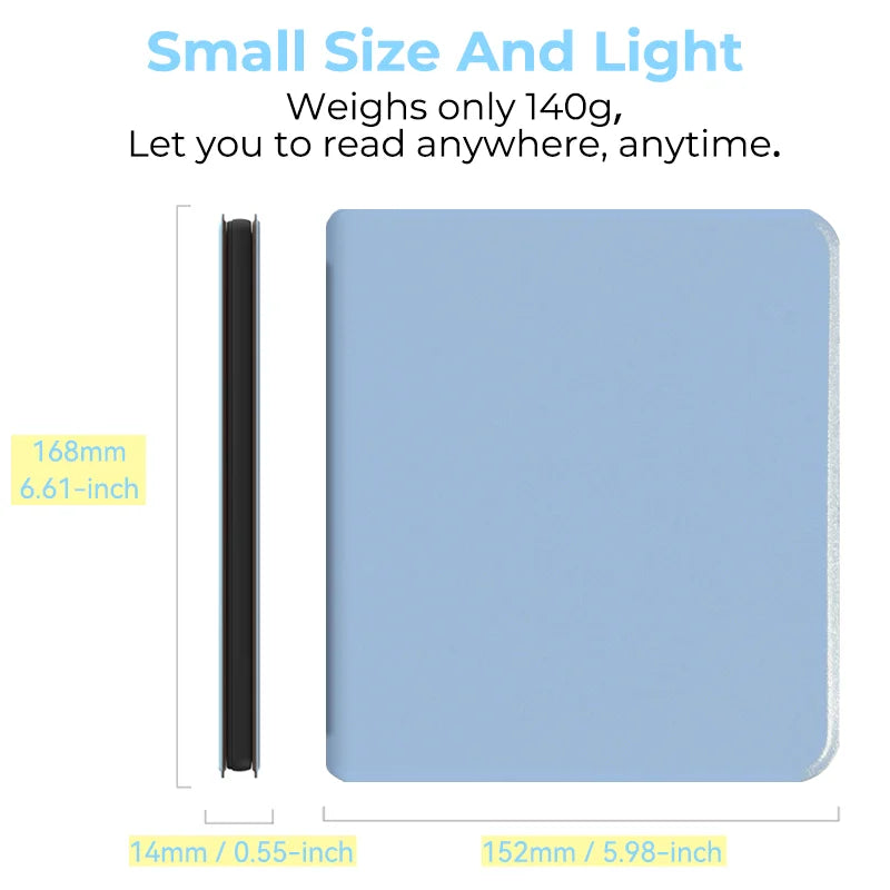 Twosheep 7-inch Case for Kobo Libra Colour and Kobo Libra2 TPU Shell Magnetic Flip Auto Sleep Wake Cover Solid Color Pattern