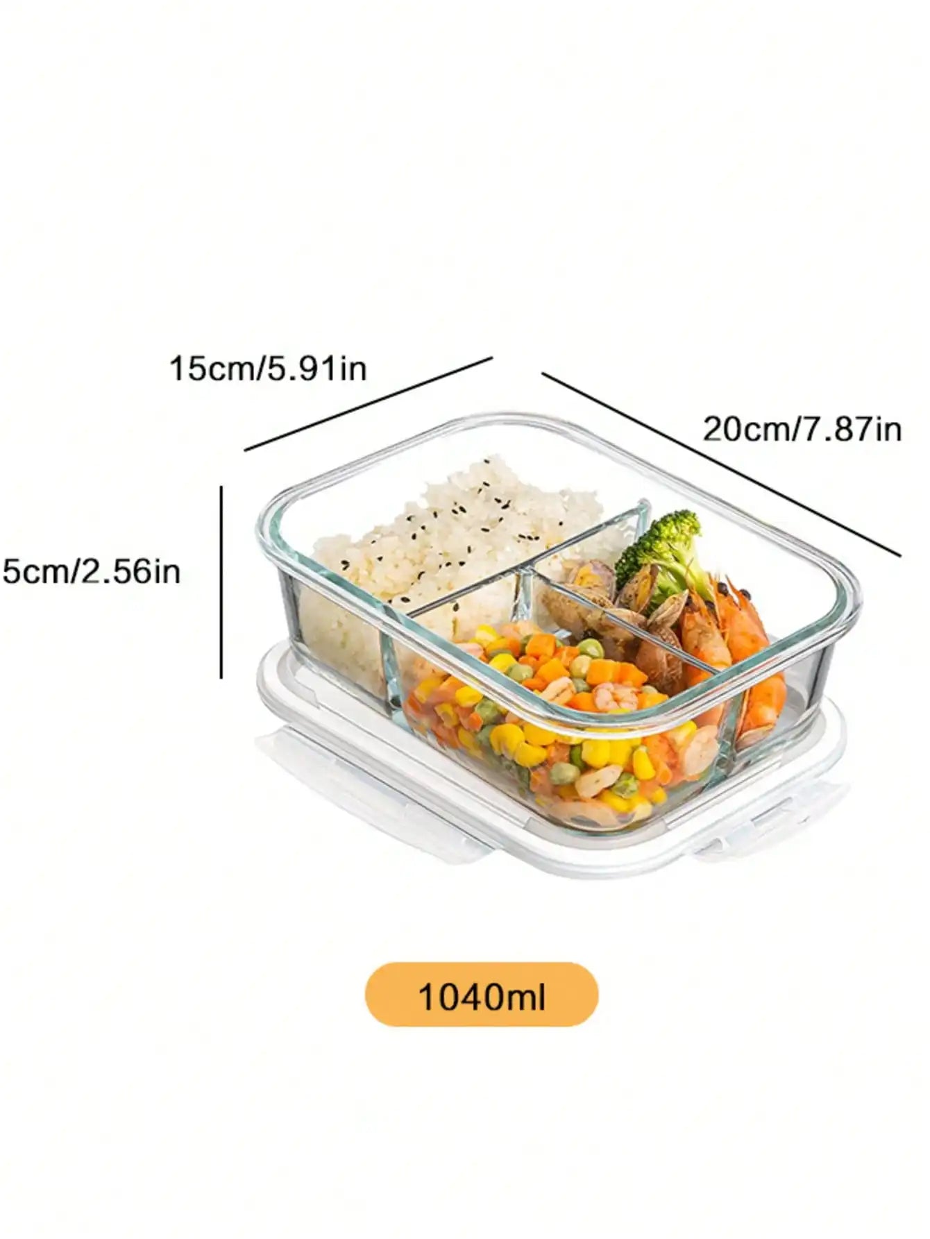 Glass Food Storage Container With Lid, For Meal Prep,Fridge And Dishwasher , Transparent For Storing Food, Salad, Fruit Etc.