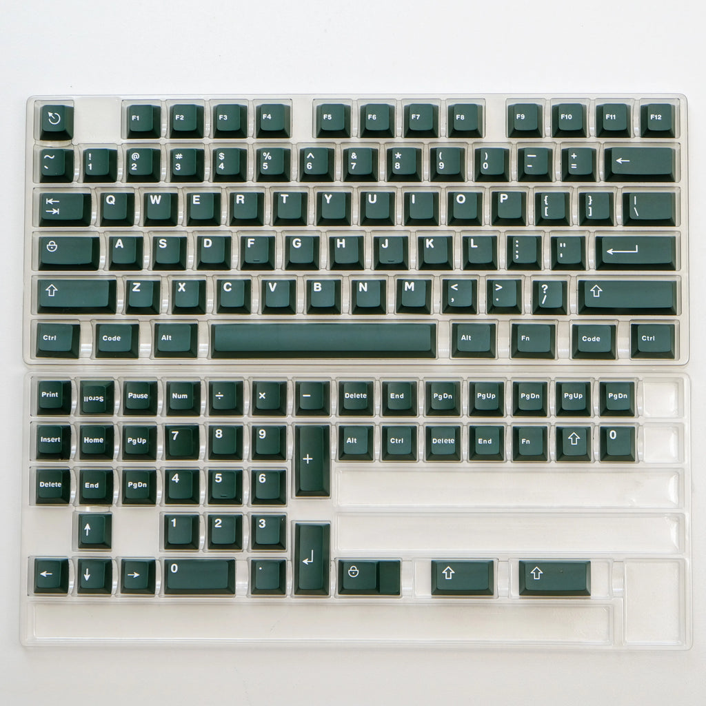 121 Keys Minimalist Keyboard Keycaps Emerald Green PBT Double Shot Keycaps Cherry Profile for MX Switches Mechanical Keyboard