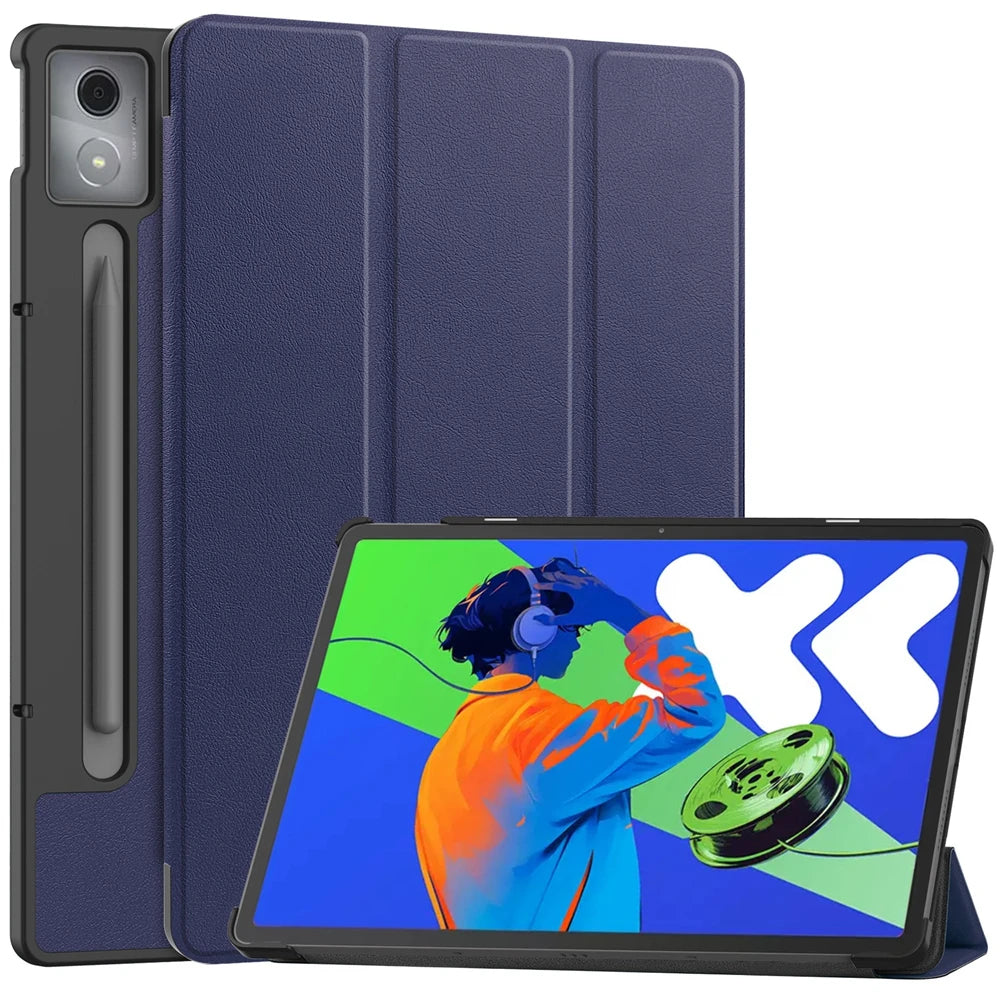 For Lenovo Xiaoxin Pad Pro 12.7 2025 Case Tri-Folding PU Leather Stand Tablet Cover for Xiaoxin Pad Pro 12.7 Inch 2025 TB-375FC