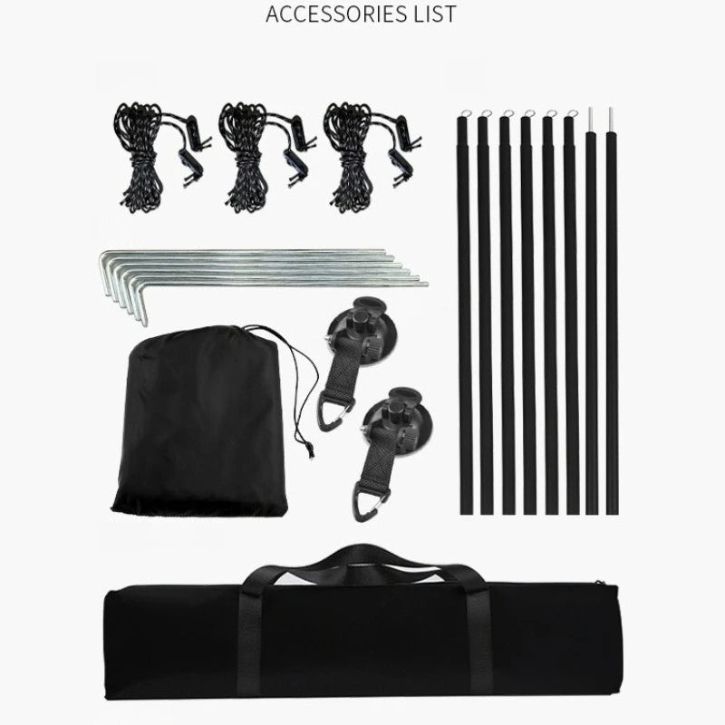 SUV car side canopy self-driving tour suction cup sunscreen silver-coated vinyl awning outdoor camping rear tent