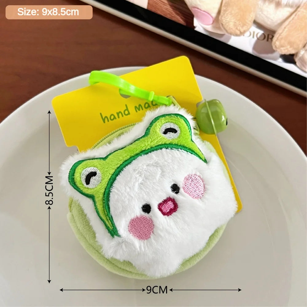 Creative Cute Plush Doll Wallet Multi functional Coin Earphones Lipstick Storage Bag
