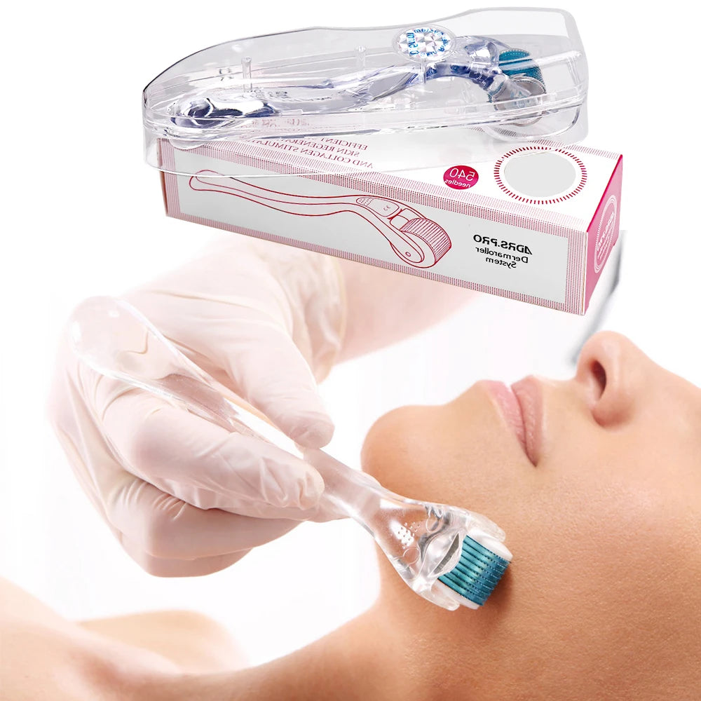 Professional 540 Needles for Facial Body Hair Growth Derma Roller for Skin Beard 0.2mm 0.25mm 0.3mm Needle Beauty Roller