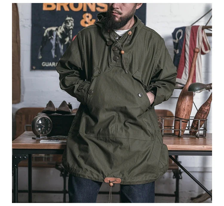 Bronson Army 10th Mountain Division Smock WWII Field Parka Mens Anorak Loose Fit