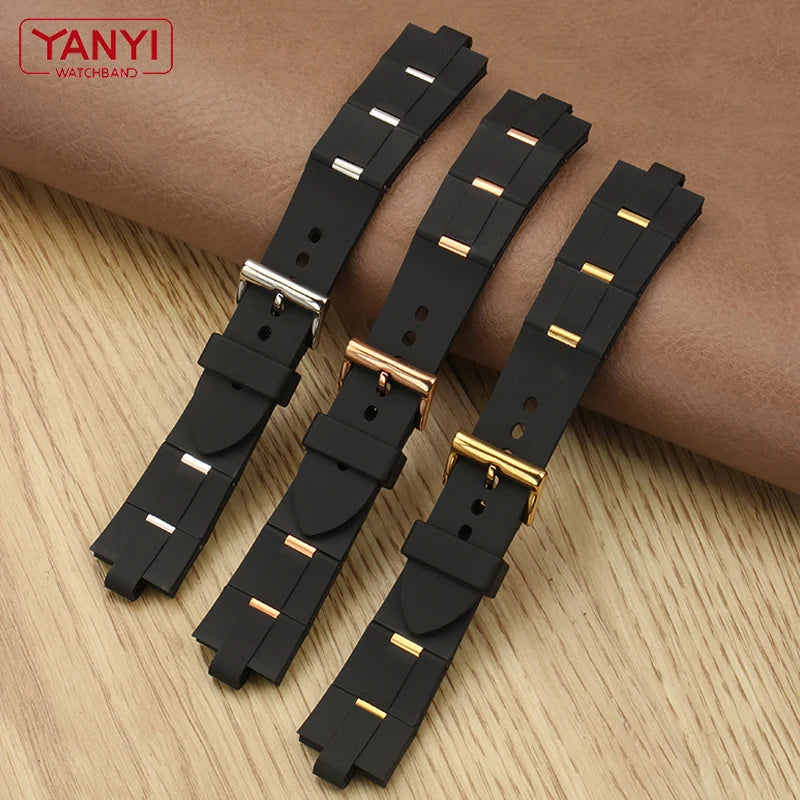 Rubber Watch Strap For Bulgari with Convex Interface Men's and Women's Soft and Comfortable Watch Accessories 21x8mm 24x8mm