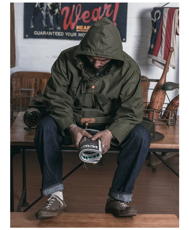 Bronson Army 10th Mountain Division Smock WWII Field Parka Mens Anorak Loose Fit