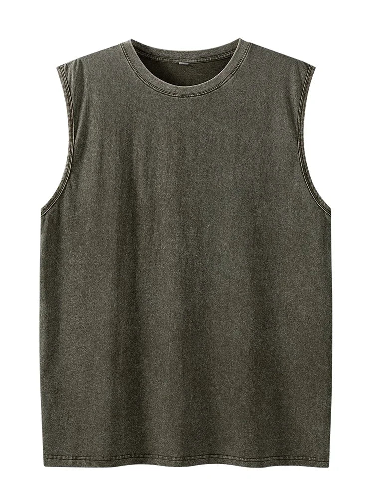 Summer Trend Vest Men's Tight Turtleneck Sleeveless Cotton Vest Male Slim Fitness Stretch Tank Tops Bottoming Shirt Streetwear