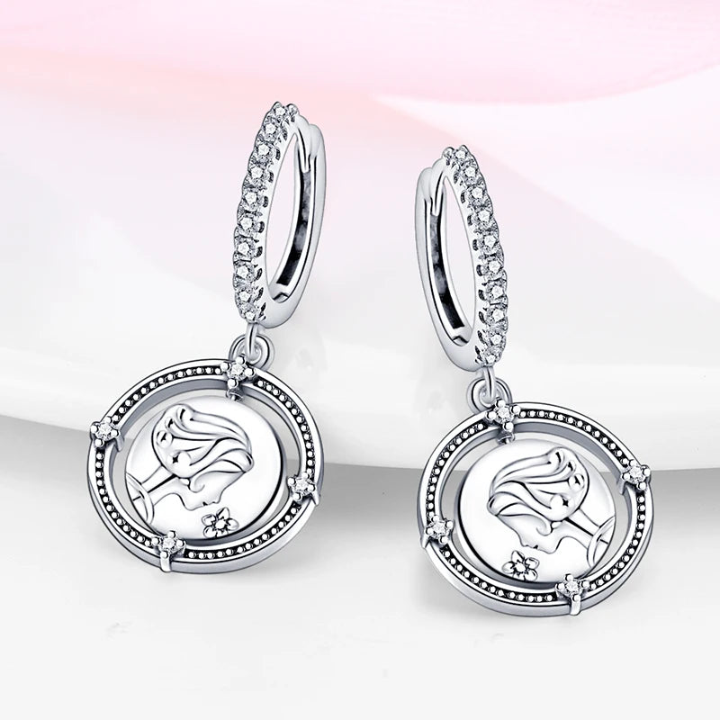 Hot Sale 925 Sterling Silver Spring Zircon Sunflower Stud Earrings For Women 2023 Trending Fashion Jewelry mother's day gift