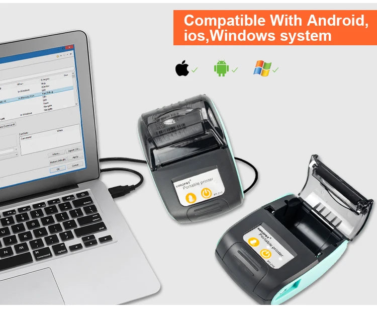 Mini Portable Thermal Printer Bluetooth For Phone Portable Printer Machine For Small Business 58mm Wireless Receipt Impresora
