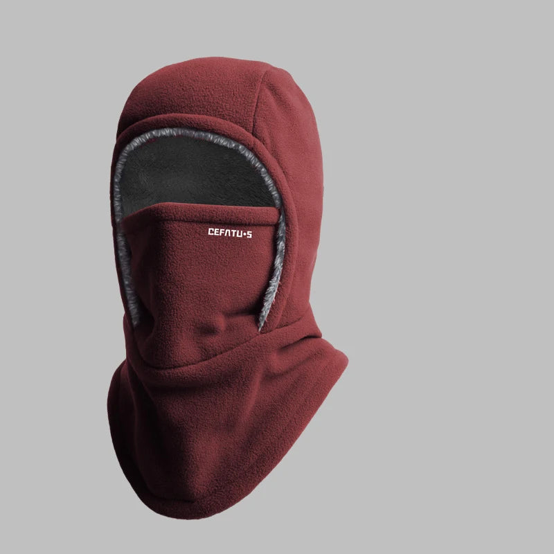 Winter Ski Face Mask Hat Outdoor Cold Protection Face Shield Mountain Climbing Cycling Hat with Fleece for Warmth