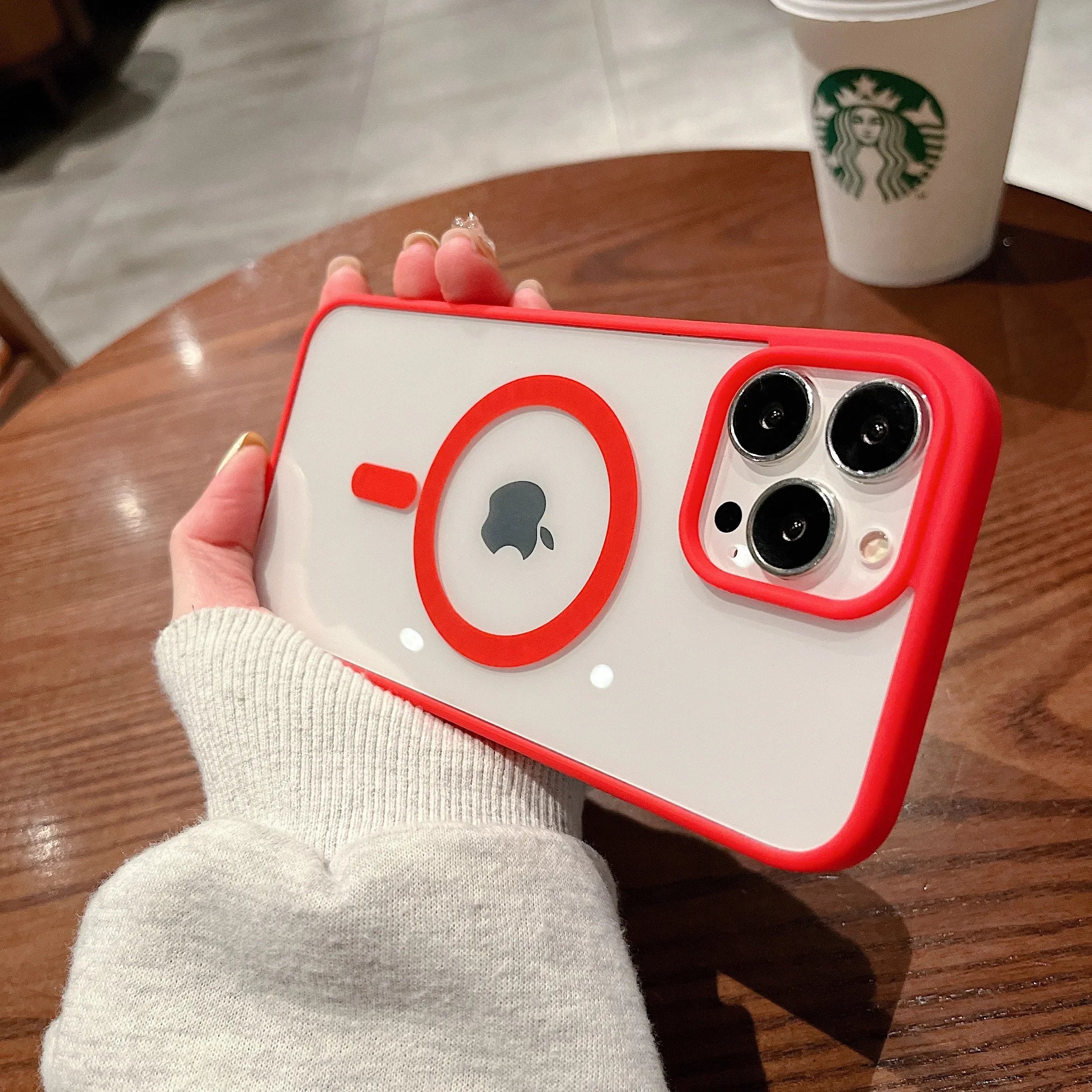 Colorful Transparent For Magsafe Magnetic Wireless Charging Case for iPhone 15 14 13 12 11 Pro Max Mini XS XR Hard Acrylic Cover