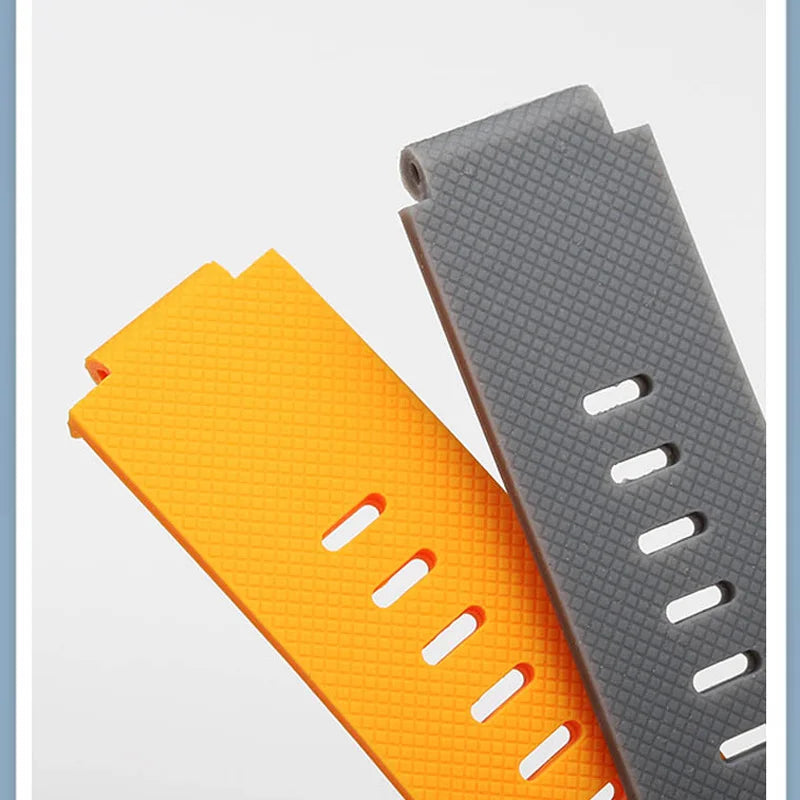 Soft Silicone Bracelet Suitable for Casio small block AE1200/1300 SGW400 AQ-150W modified silicone watch strap 18mm black orange