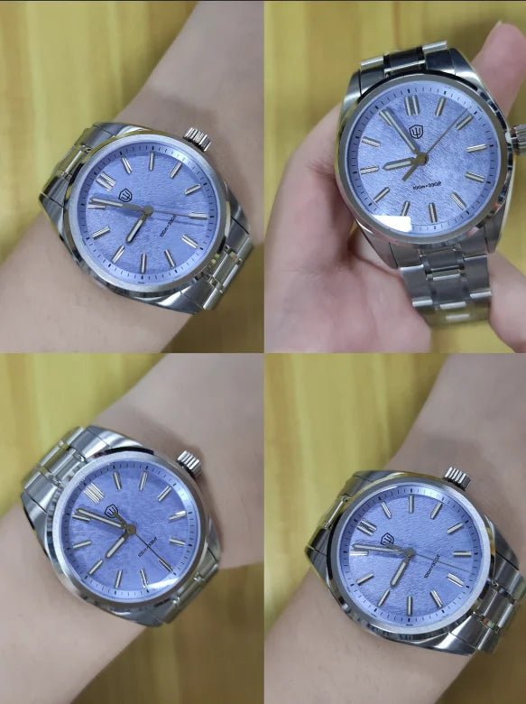 Watchdives New WD0003B ‌Aventurine Dial Watch VH31 Sweep Movement Sapphire Crystal Luminous 100m Waterproof 36mm Vintage Watche
