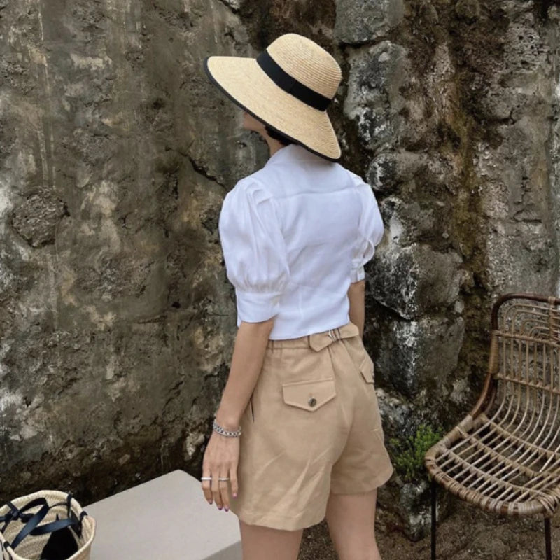 Wide-Brimmed Black-Trimmed Straw Hats for Women Summer Vintage French Elegant Hepburn Wide-Brimmed Woven Beach Caps Casquette
