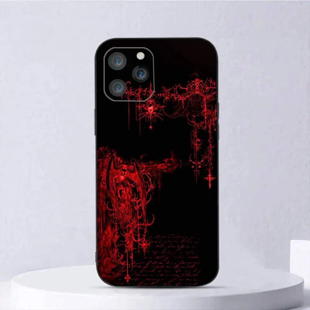 1pc Gothic Cyber Sigil Cross Phone Case Silicone Soft For IPhone 17 Air 16 15 14 13 12 11 Plus Pro Max Plus