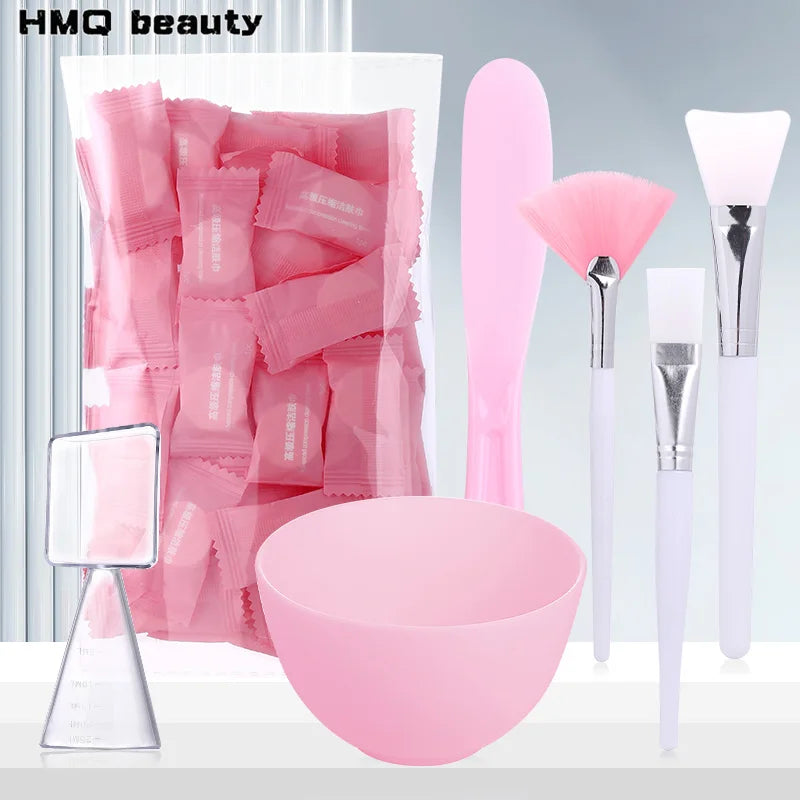 7pcs/set Face Mask Mixing Bowl Set DIY Facemask Mixing Tool with Silicone Mask Bowl Makeup Brushes Spatula Beauty Skin Care Tool