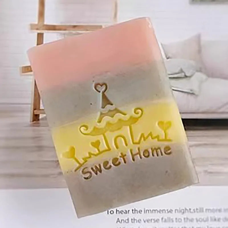 New Bridegroom Bride Pattern Soap Stamp Natural Transparent Acrylic Handmade Flower Soap Making Seal Chapters Diy Craft Supplies