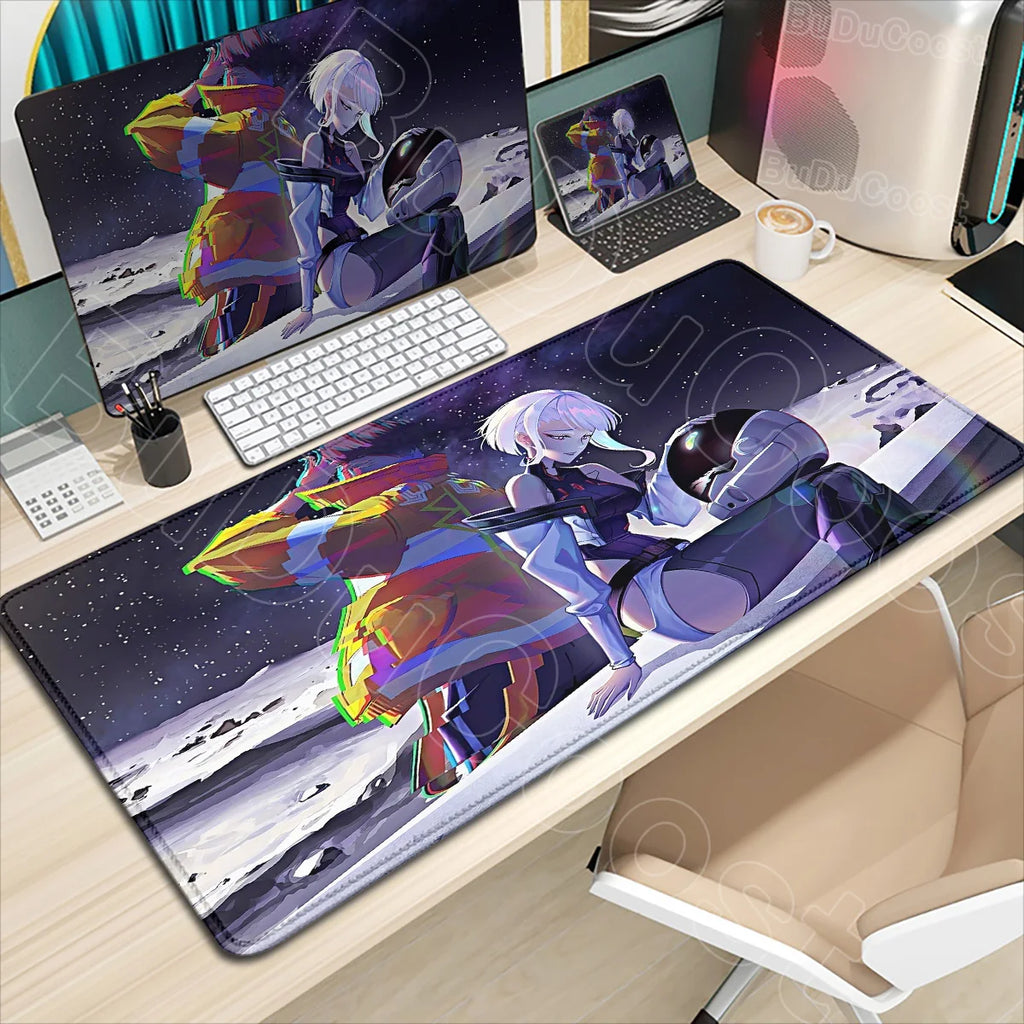 HD Printing New Wallpaper C_cyberpunk E_edgerunners Mouse Pad Non-slip Mousepad Computer Gamer LockEdge Desk Mat PC Keyboard Mat