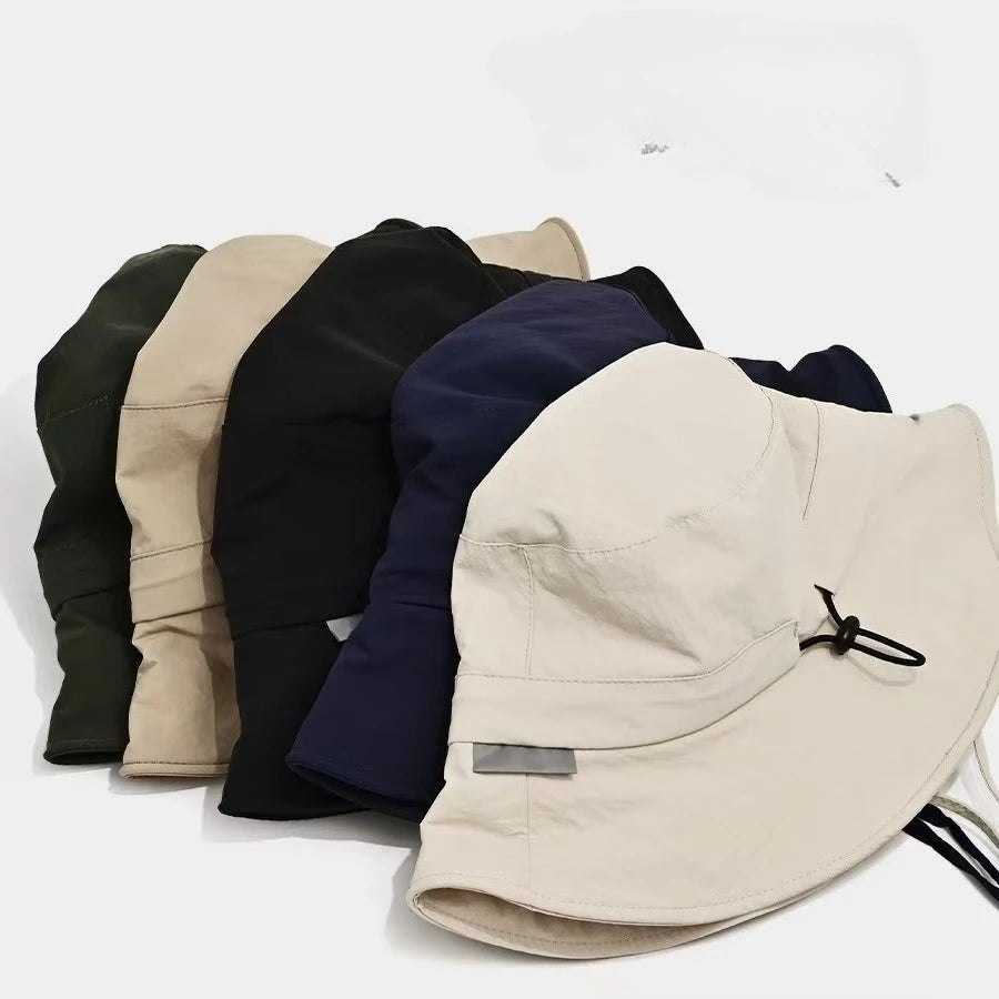 Summer Outdoor Bucket Hat for Women Men Anti-Sun Adjustable Sunscreen Hat Anti-UV Breathable Beach Hat