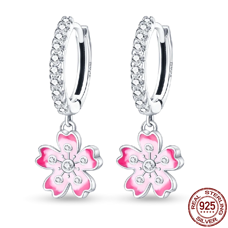 Hot Sale 925 Sterling Silver Spring Zircon Sunflower Stud Earrings For Women 2023 Trending Fashion Jewelry mother's day gift
