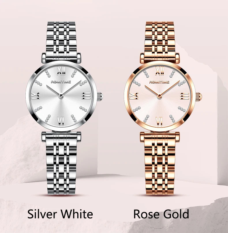 ROMITIME Women's Watch Luxury Elegant Trend Simple Waterproof Original Certification Stainless Steel Quartz Wrist watch