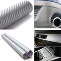 DIYAH 3D Silver Carbon Fiber Film Twill Weave Vinyl Sheet Roll Wrap DIY Decals (120" X 60" / 10FT X 5FT)