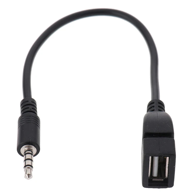 3.5mm Black Car AUX Audio Cable To USB Audio Cable Car Electronics for Play Music Car Audio Cable USB Headphone Converter