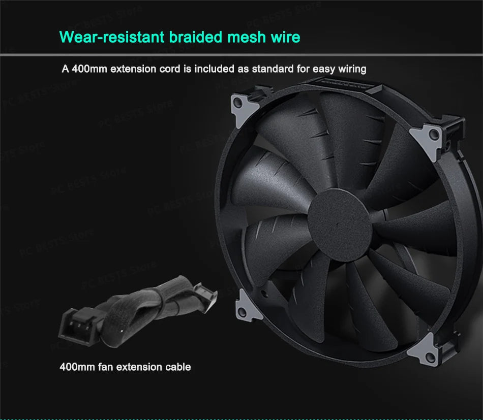 Phanteks F200SP Case Fan 200mm High-volume Black Chassis Cooling fan 4PIN 30mm Thickened Quiet Cooler pc cpu Cooling Fan
