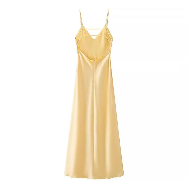 HH Summer Women Pink Stain V-Neck Sling Dress Elegant Sleeveless Loose Beach Long Dress Chic Lady Party Daily Dresses
