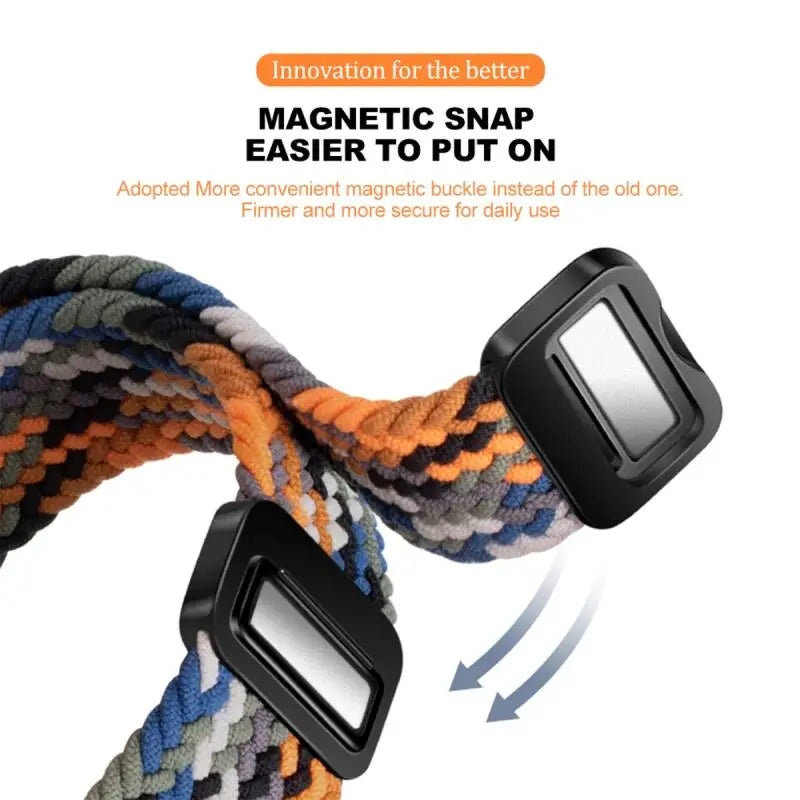 Magnetic Braided Loop For Redmi Watch 6 5 4 Strap Nylon Sport Wristband Bracelet For Xiaomi Mi Band 9 Pro/8 Pro Correa Watchband