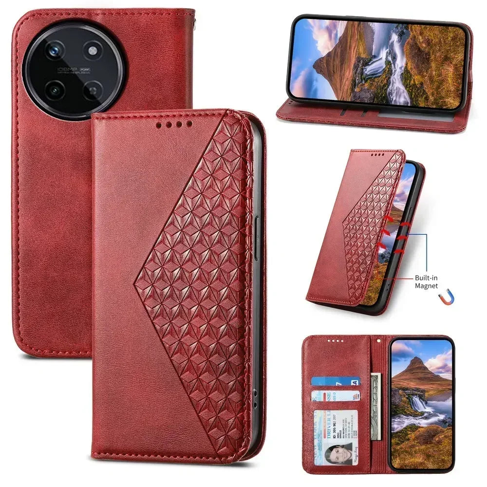 For Realme 15 12 13 14 Pro Plus 5G Book Case Magnet Leather Texture Wallet Funda Realme15 Phone Realmi 14 Pro+ 14X Flip Cover