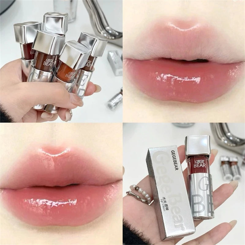 Mirror Water Lip Gloss Black Ice Cube Tube Moisturizing Long Lasting Liquid Lipstick Lipgloss Plump Up Lips Makeup Cosmetics