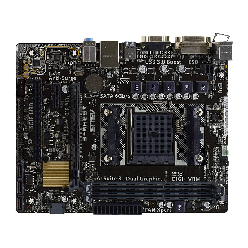 ASUS A68HM-E Motherboard Socket FM2 FM2+ AMD A68H 2×DDR3 PCI-E 3.0 USB3.0 Micro ATX support A8AD7600 Athlon X4 AD850X cpu