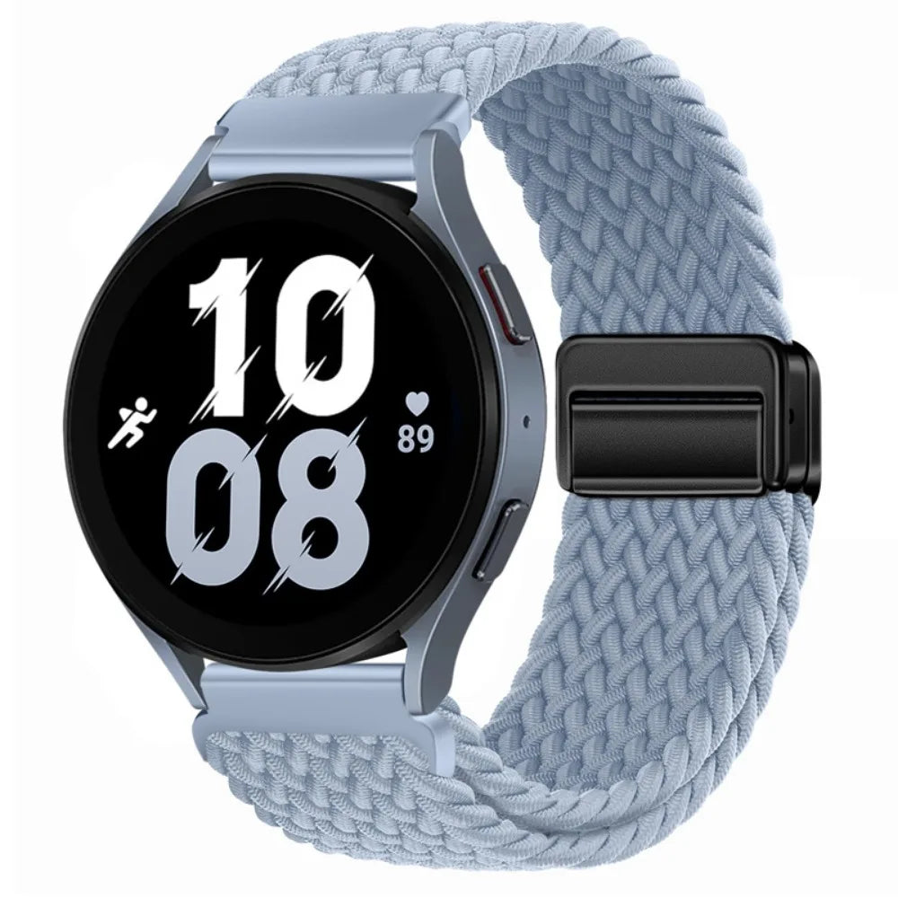 20mm 22mm Magnetic Bracelet for Samsung Galaxy Watch 7/6/Classic/5/4/3 Braided Nylon Strap for Huawei Watch 4/3/GT6 5 4 Pro Band