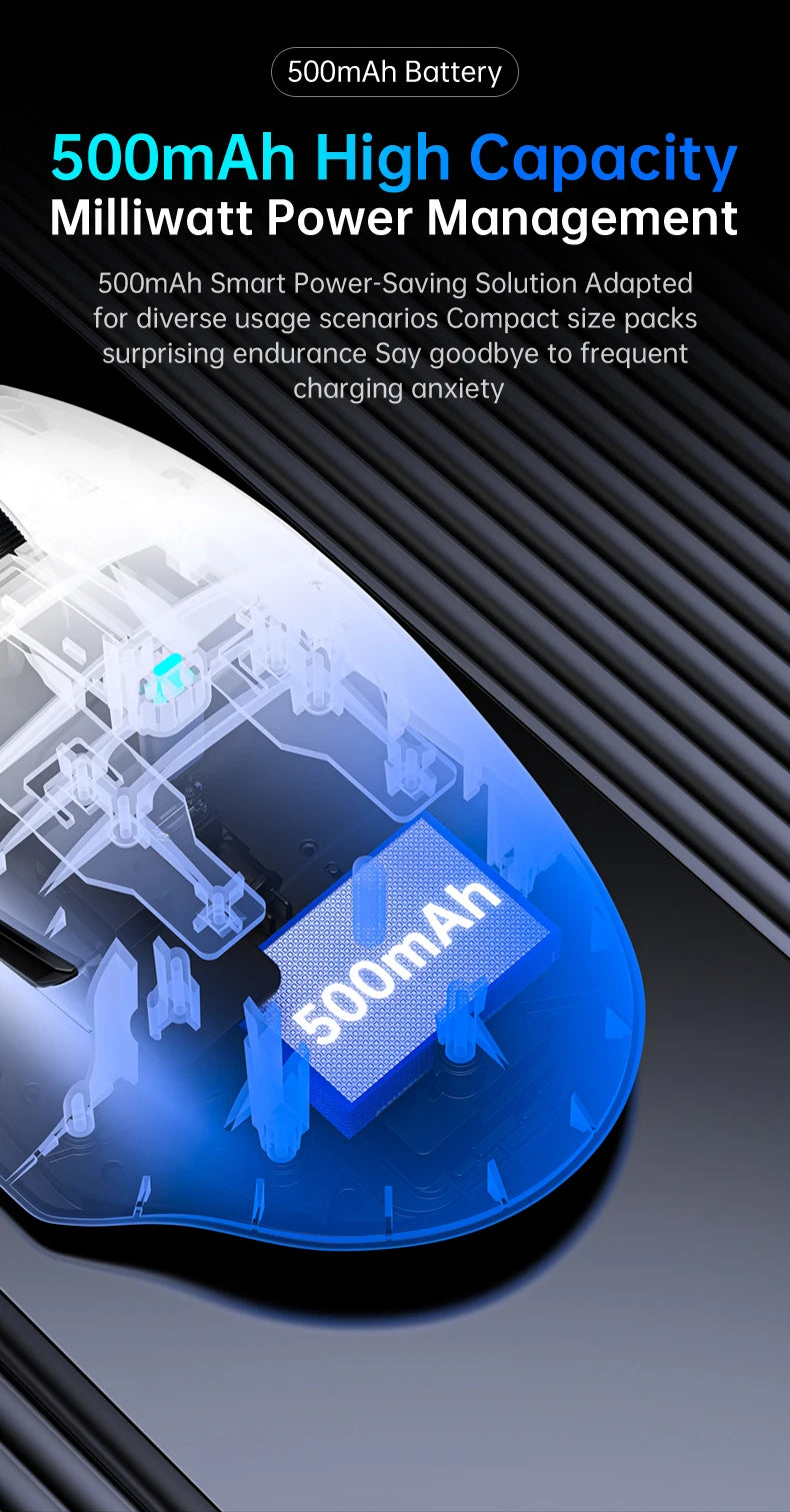 V6 ATTACK SHARK 25000DPI Wireless Mouse,Bluetooth Tri-Mode Connection,Touch Magnetic Charging Base , Macro Gaming Mouse