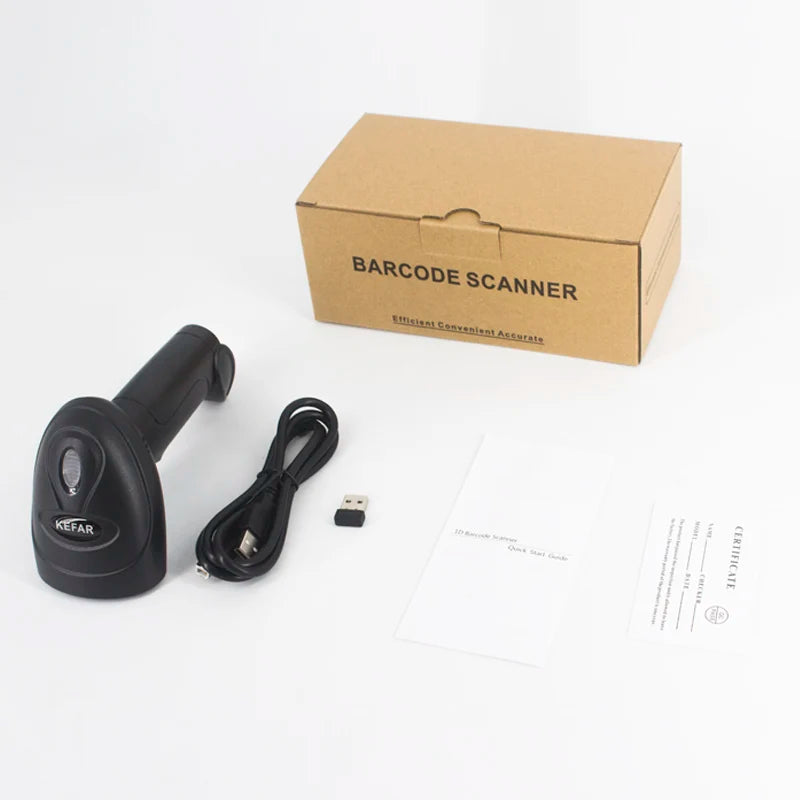 KEFAR Wireless Barcode Scanner Wired Handheld Barcode Reader Bluetooth QR PDF417 DM Codes Reader for Smartphone Screan Reader