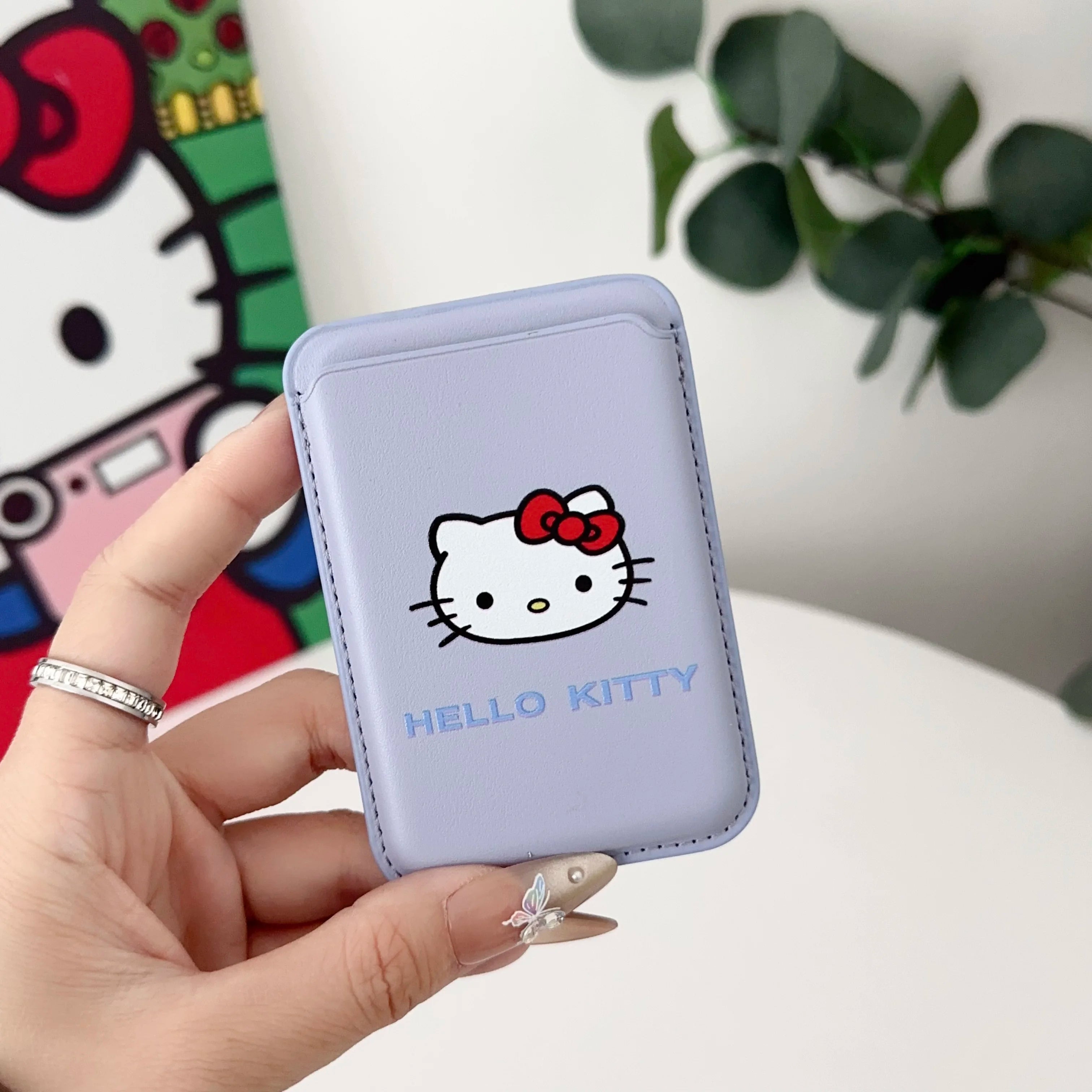 INS Korean Cute Hello Kitty for Magsafe Wallet Card Clip Case For iPhone 15 16 Pro Max 13 14 12 Magnetic Wallet Pink Girl Cover