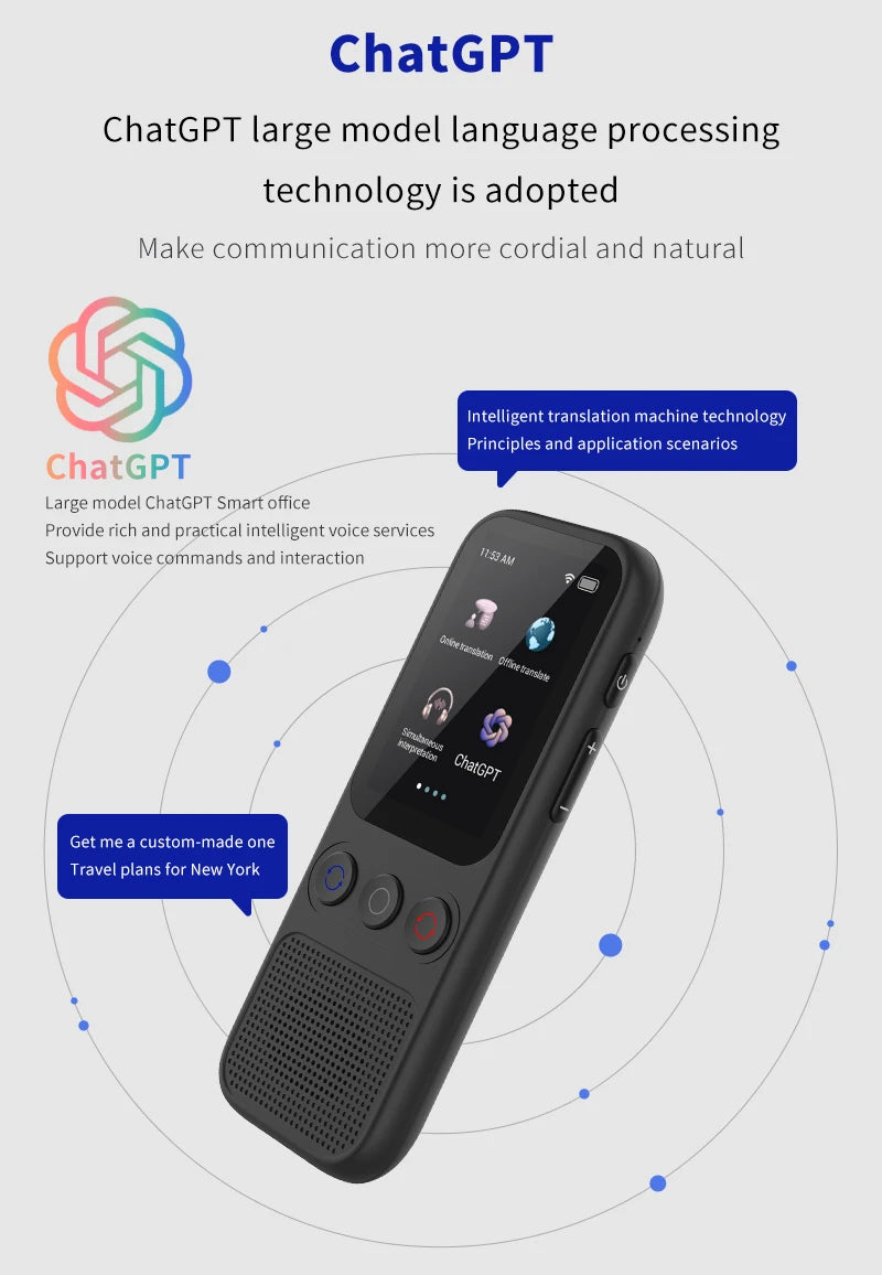 Language Translator Offline Voice Photo Translation WiFi Portable Translator 138 Languages Translator Device for Travel Business