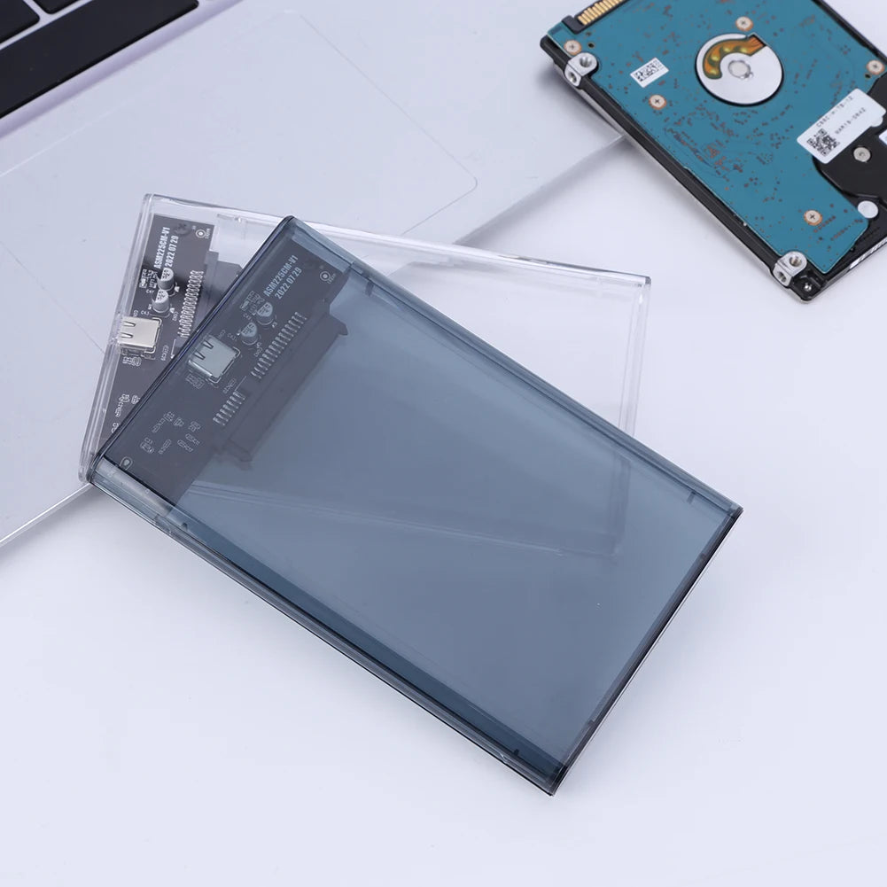 2.5 inch HDD Case SATA To USB3.1  External Hard Drive Case 5 Gbps  SSD Box USB3.0 To Type-C Transparent Black Hard Disk Box
