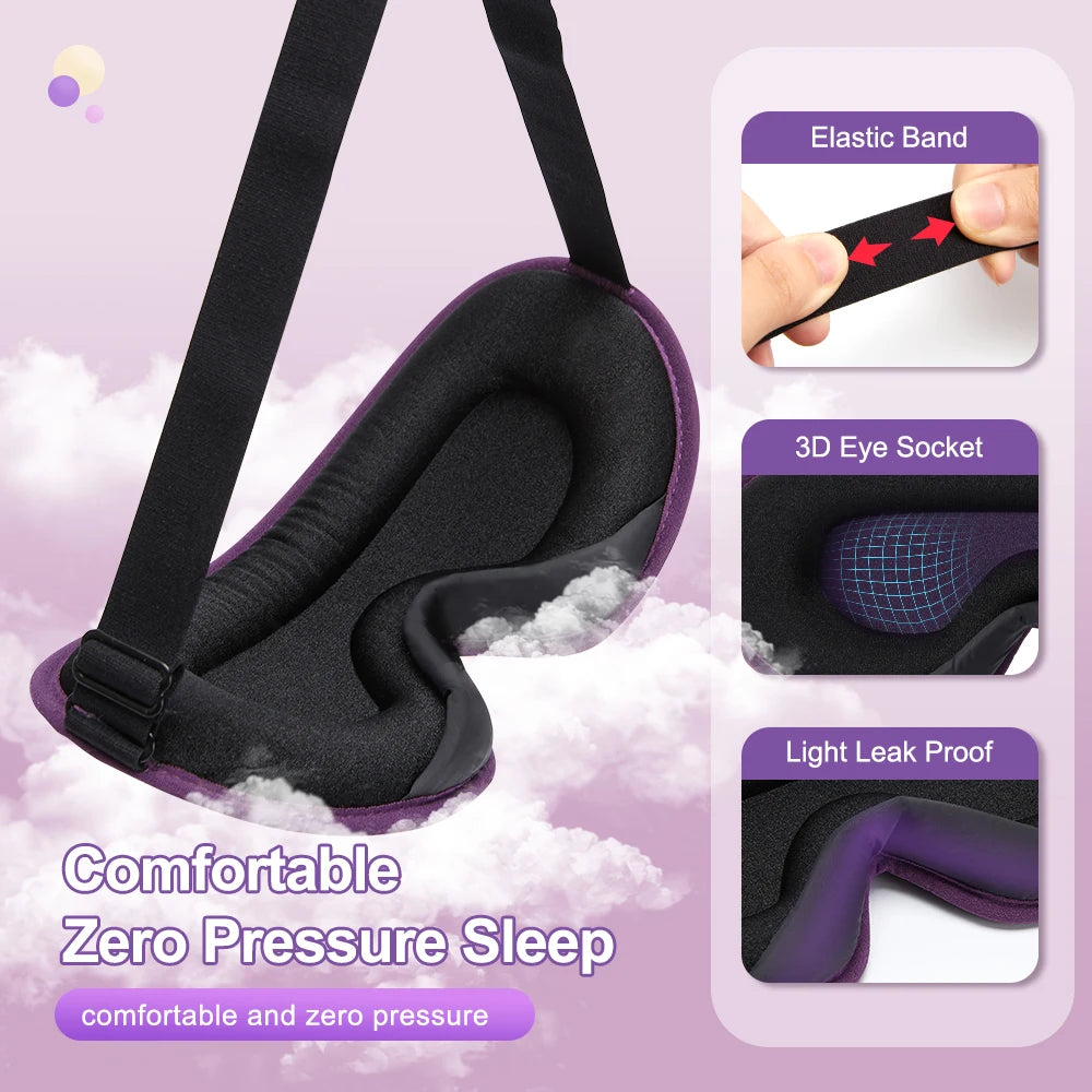 3D Memory Foam Silk Sleep Mask Soft Women Men Eye Patches Comfort Three Dimensional Design Face Mask Eyeshade Night Breathable